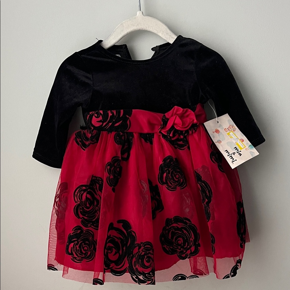 Black and Red Floral Dress